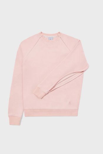 Pink Crew Sweater open