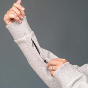 Felpa con zip per la chemioterapia