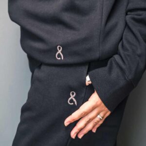 pantaloni felpa nero, varianti colore grigio e rosa