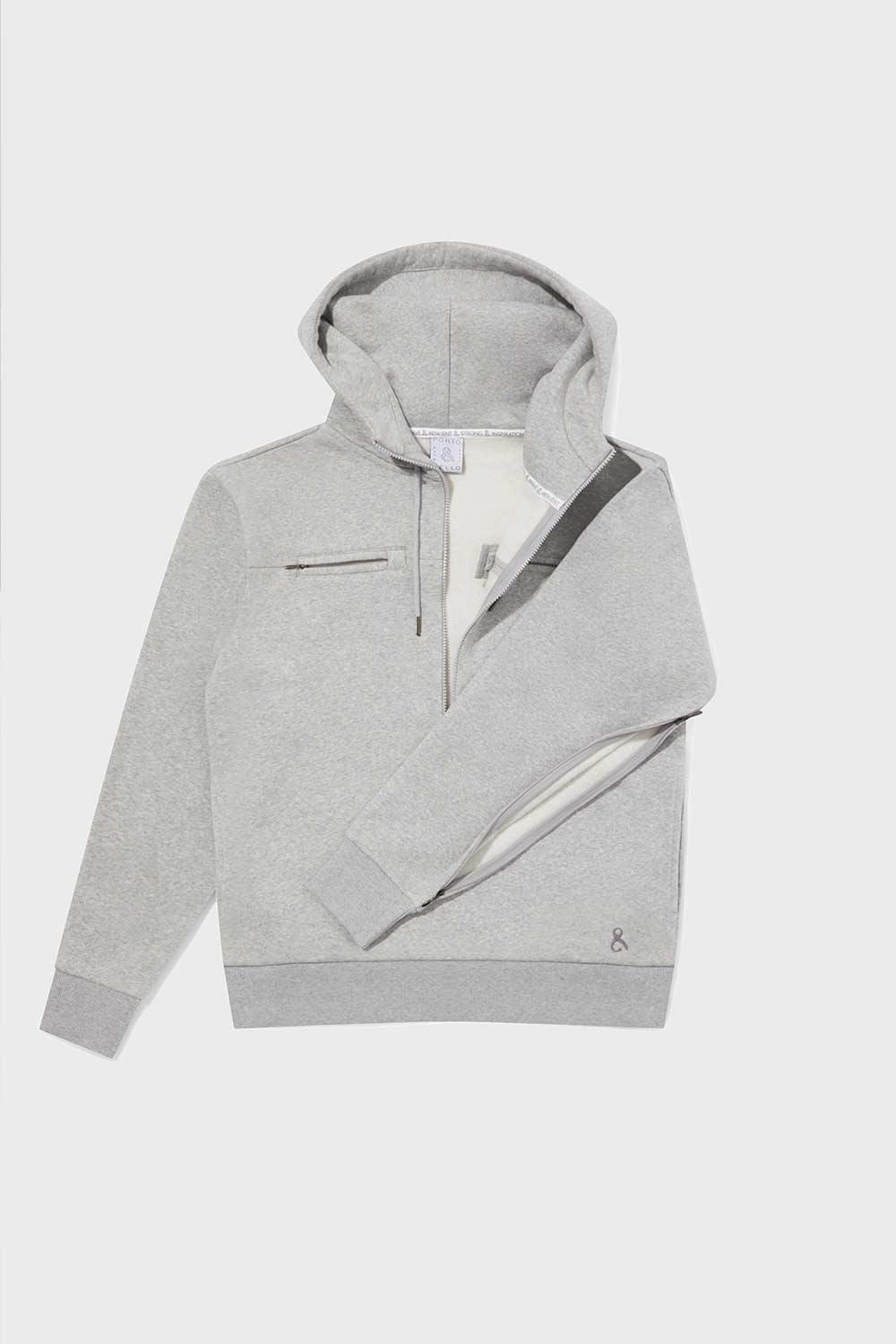 Felpa con cappuccio grigio - immagine 4