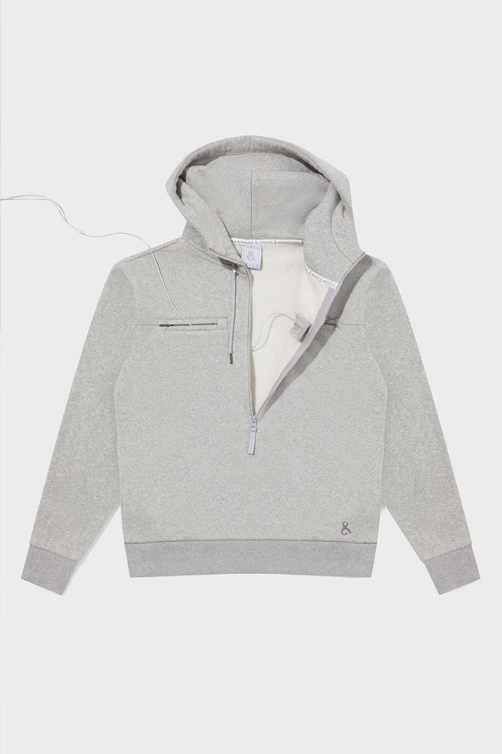 Felpa con cappuccio grigio - immagine 2