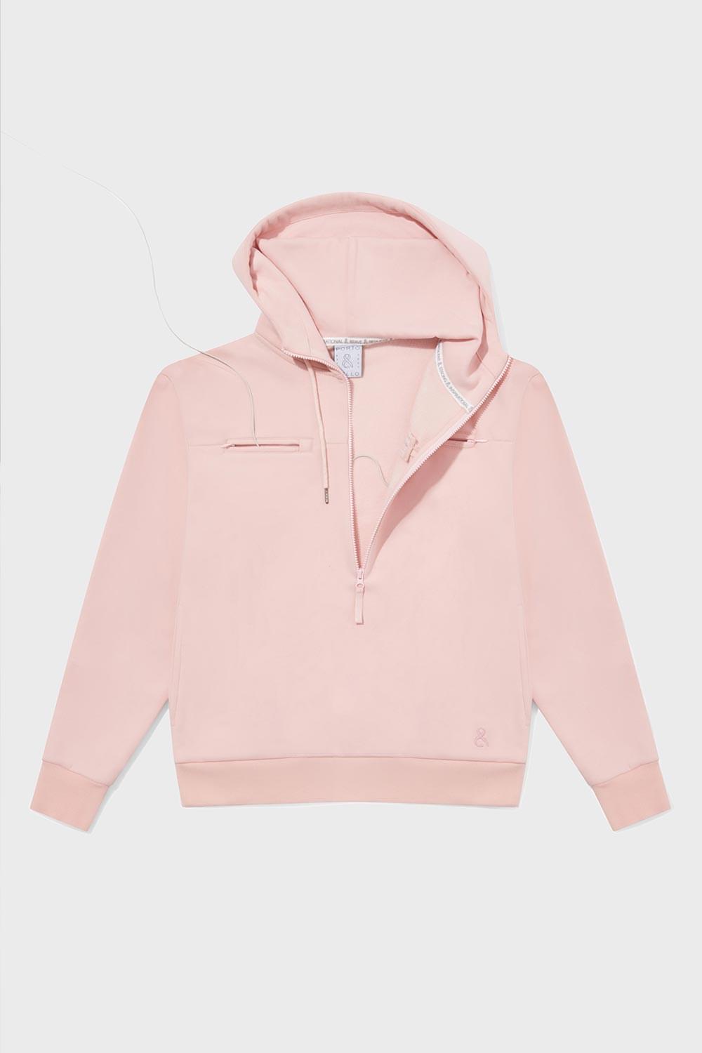 Felpa con cappuccio rosa - immagine 4