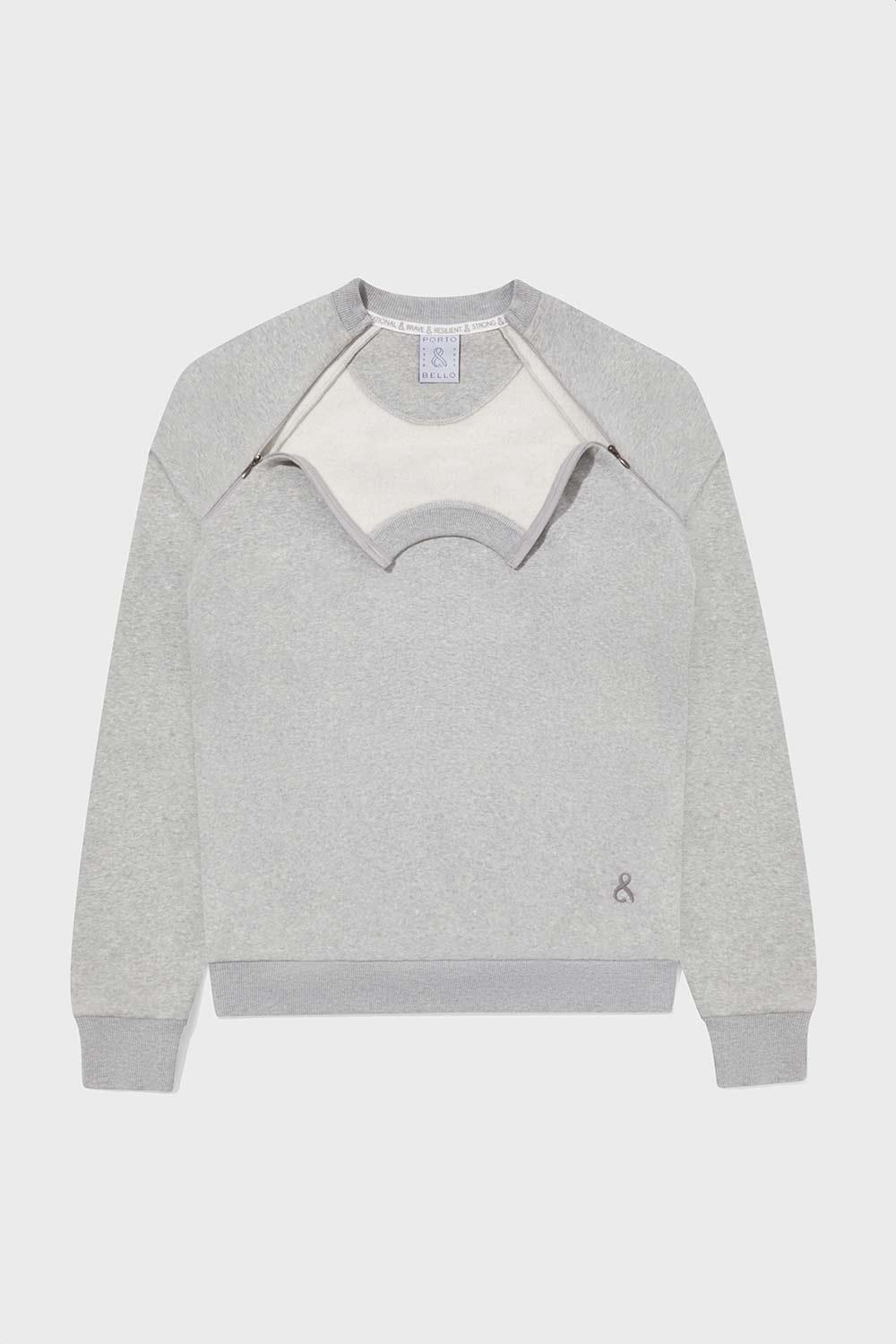 Felpa girocollo grigio - immagine 2