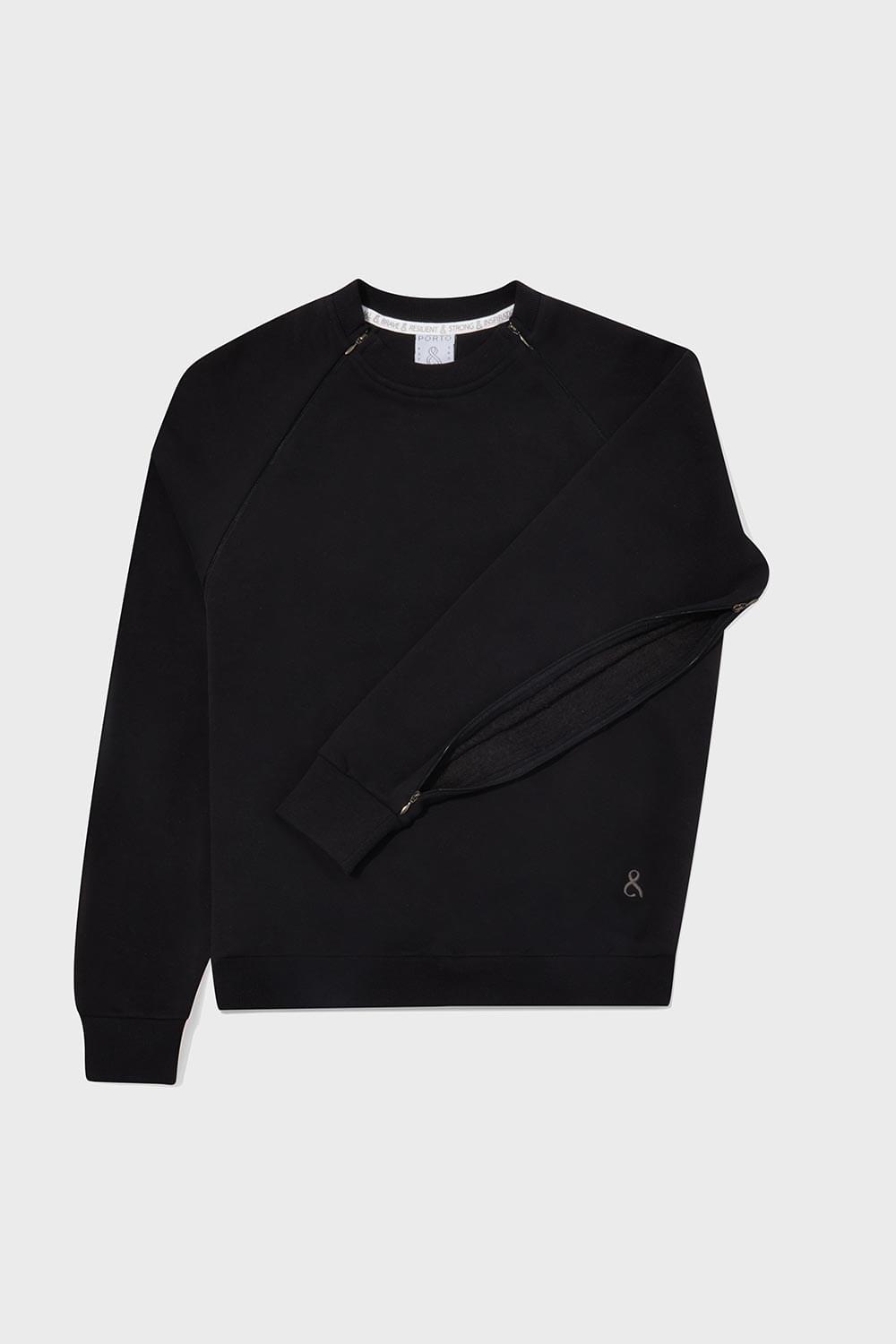 Felpa girocollo nero - immagine 3